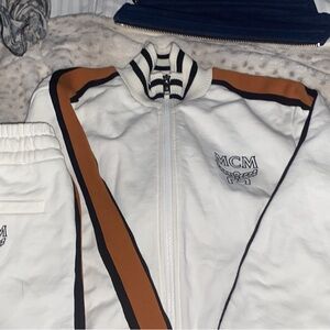 MCM White and Tan Bomber Jacket
